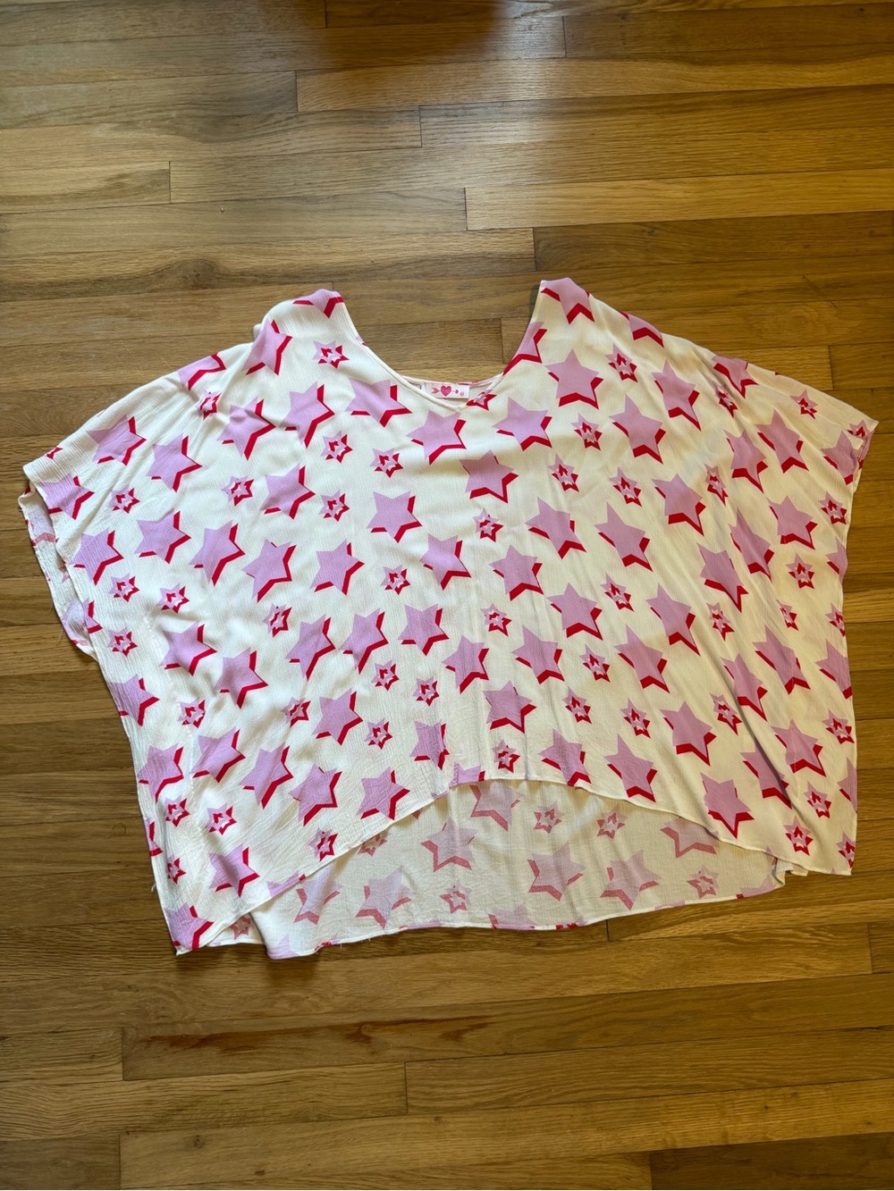 Buddy Love White Tunic Top with Pink & Red Star Print